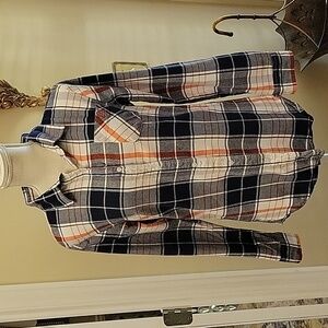 UGAPPAREL Auburn Tigers AU navy blue orange cotton flannel shirt long sl…M EUC